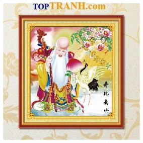 Tranh thêu chữ thập ông Thọ